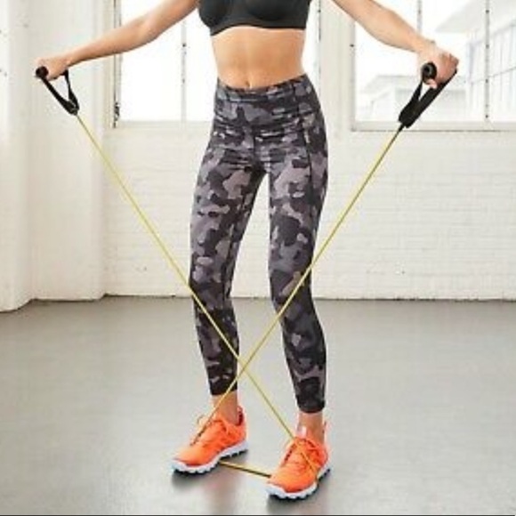 Athleta Lightning Camo 7/8 High Rise Tights Leggings Black/Green - Picture 4 of 8